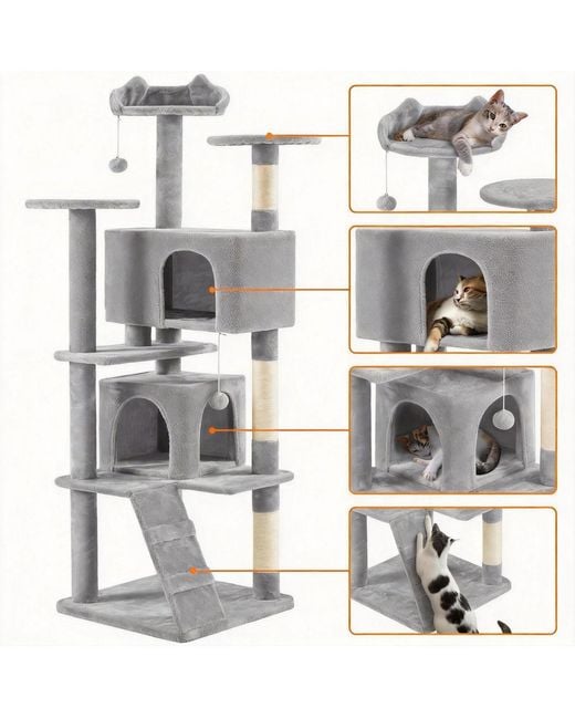 Aronkl White Multi-level Cat Tree Tower