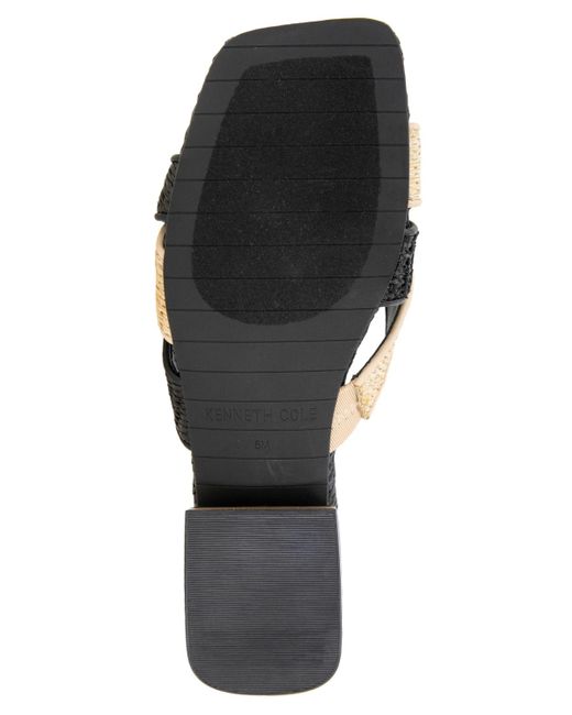 Kenneth Cole Black Issa Square Toe Flat Sandals