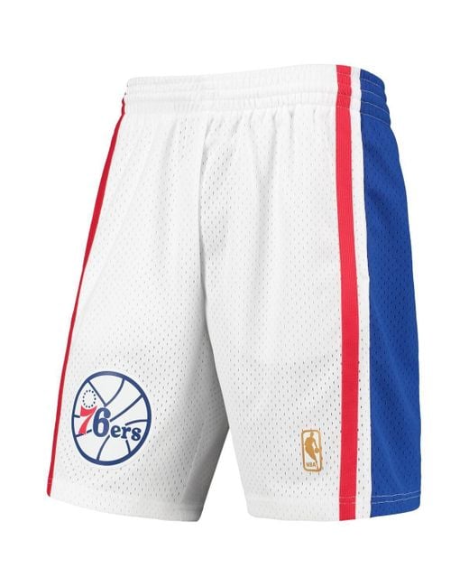 Mitchell & Ness White Philadelphia 76ers 1996-97 Hardwood Classics Swingman Shorts for men