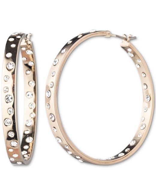 Givenchy Metallic Gold-tone Crystal Scattered Medium Hoop Earrings