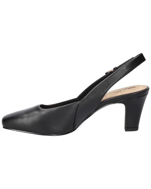 Easy Street Black Ritsa Square Toe Slingback Pumps