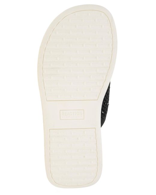 Kenneth Cole Black Teffi Knit Round Toe Flat Sandals
