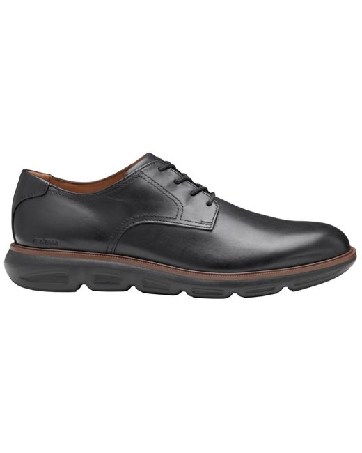 Johnston & Murphy Black Larkin Plain Round Toe Shoes for men