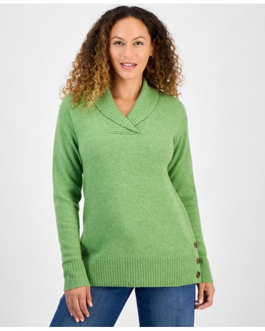 petite shawl collar sweater