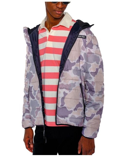 Members Only Gray Solid Packable Down Jacket for men