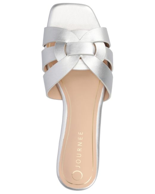 Journee Collection White Arrina Slip On Flat Sandals