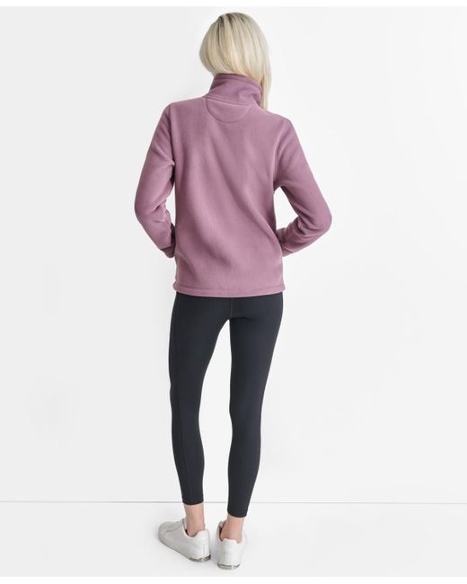 DKNY Purple Full-zip Varsity Logo Top