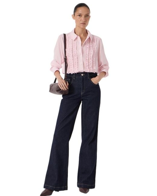 Hush Pink Chiffon Ruffle Blouse