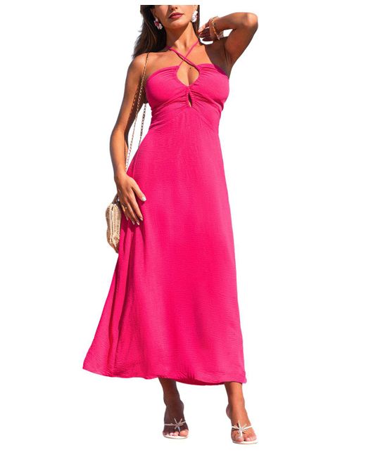 CUPSHE Pink Y Promise Maxi Beach Dress