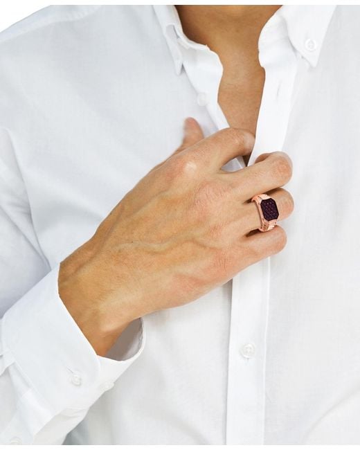 Effy Pink Effy Ruby Cluster Ridge Texture Ring (1-1/20 Ct. T.w. for men