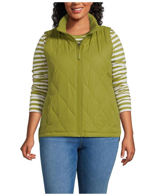 Lands' End Women's Green Plus Size Featherfree Onion Quilted