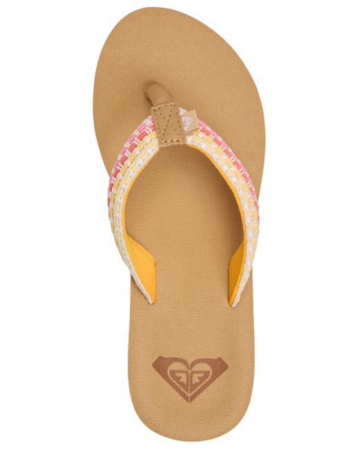 Roxy White Porto Iv Slip-on Flat Sandals