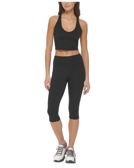DKNY Black Sport Balance High-waist Capri leggings