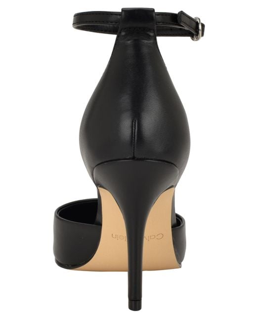 Calvin Klein Black Olettia Ankle Strap Stiletto Pumps