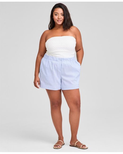 And Now This White Trendy Plus Size High-rise Boxer Shorts