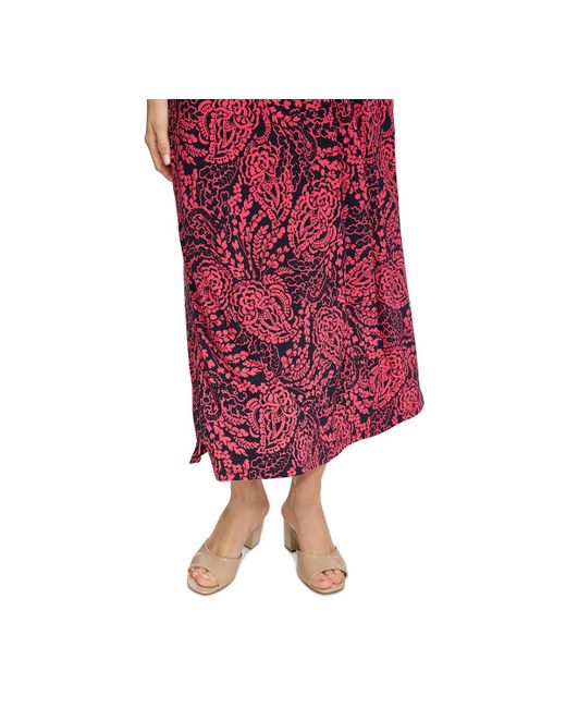 Tommy Hilfiger Red Printed Maxi Dress
