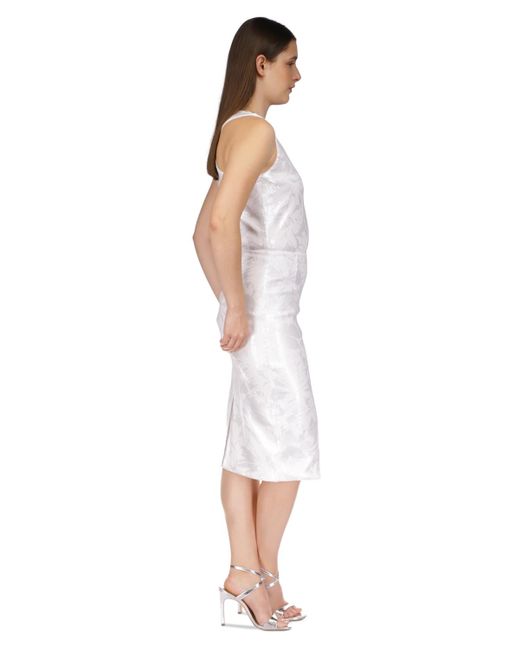 Michael Kors White Michael Tonal-print Sequined Midi Skirt
