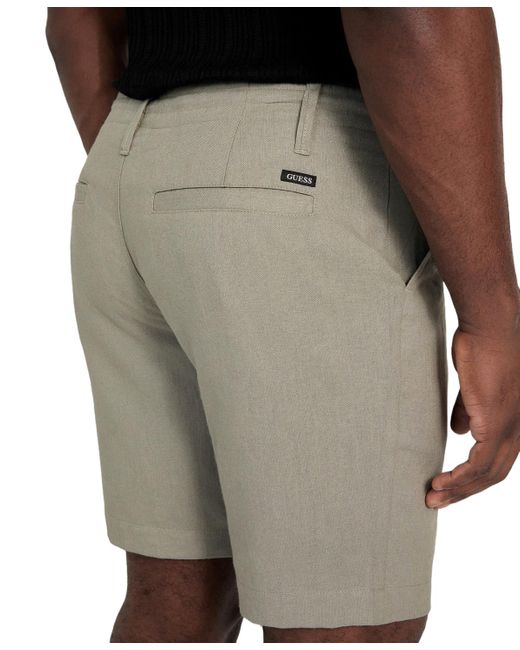 Guess Gray Fletcher Relaxed-fit Textured 8" Shorts for men