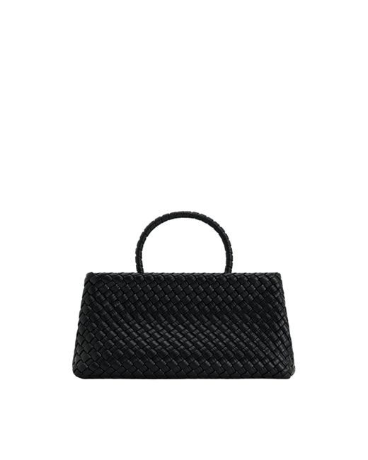JW PEI Black Elora Small Woven Tote Bag