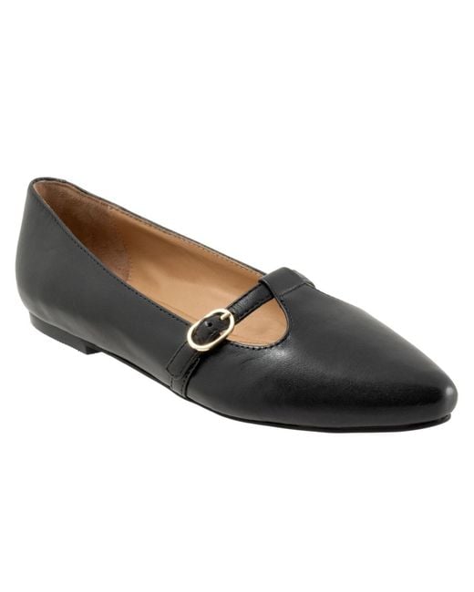 Trotters Black Evie Flat