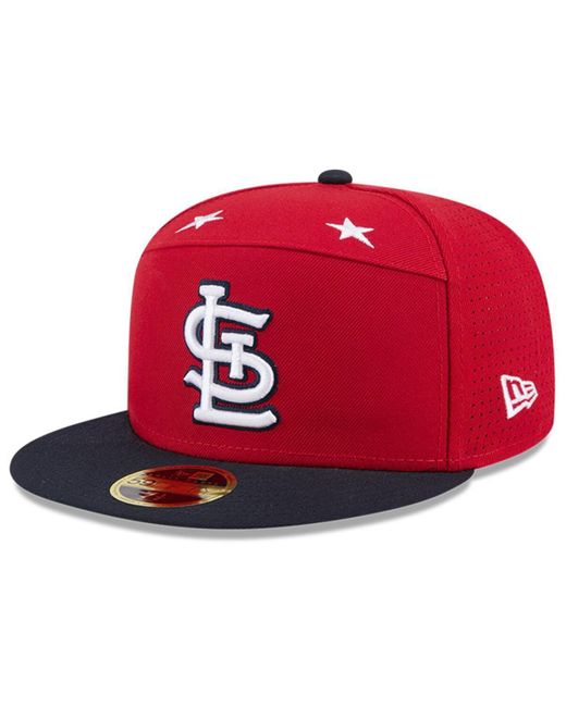 KTZ Red/navy St. Louis Cardinals 2025 Mlb All-star Game Side Patch 59fifty Fitted Hat for men