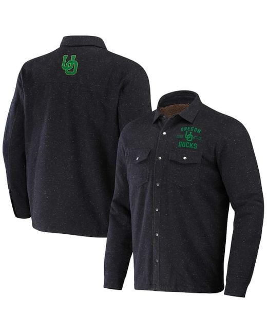 Fanatics Blue Darius Rucker Collection By Oregon Ducks Sherpa-lined Full-snap Shacket for men