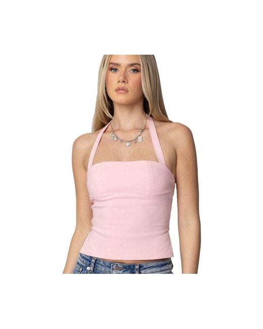 Edikted Pink Dara Halter Top