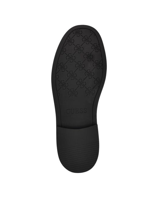 Guess Black Shuttle Logo Hardware Round Toe Loafers