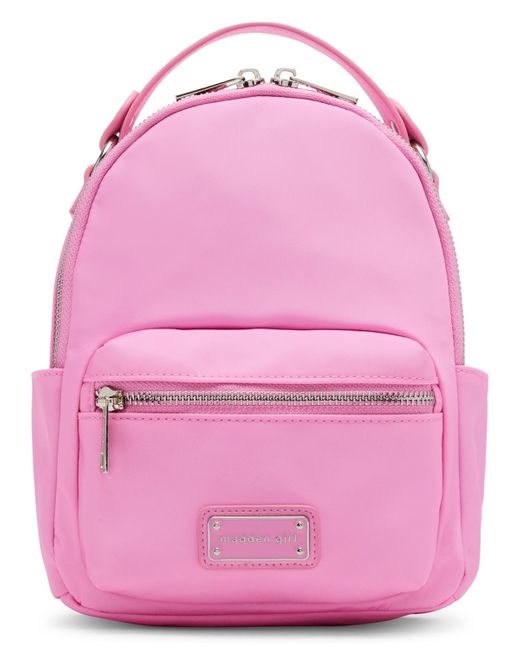 Madden Girl Pink Mila Nylon Convertible Backpack To Sling