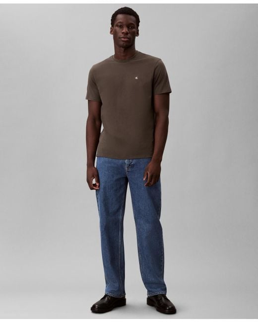 Calvin Klein Brown Solid Crewneck T-shirt for men