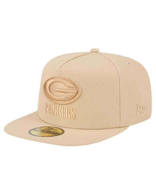 KTZ Natural Â Green Bay Packers Color Pack A-frame 59fifty Fitted Hat for men
