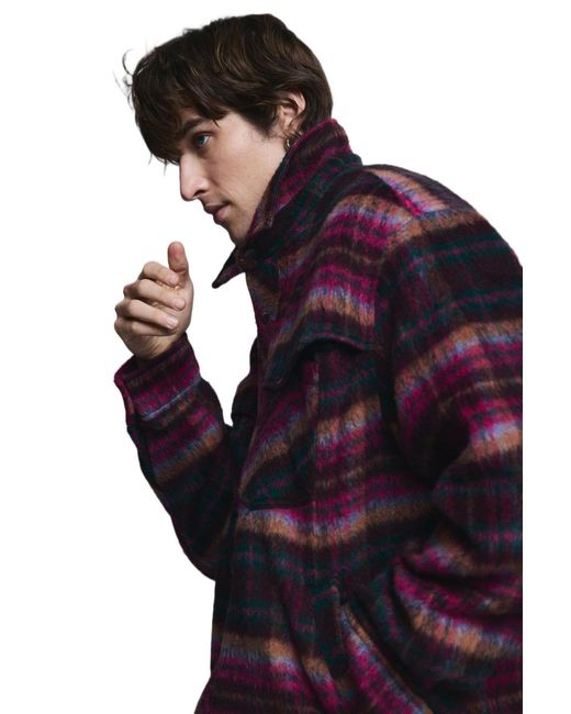 Desigual Orange Checked Jacket for men