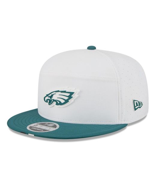 KTZ Blue White/midnight Green Philadelphia Eagles 2025 Nfl Training Camp Split Panel 9fifty Snapback Hat for men