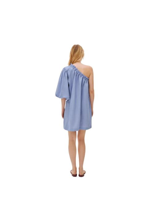 Labeca London Blue Florence Linen One Sleeve Dress