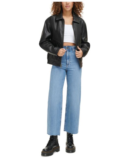 Levi's Retro Fauxleather Bomber Jacket in Black Lyst
