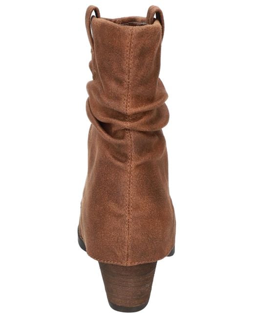 Bella Vita Brown Twyla Slouch Block Heel Ankle Boots