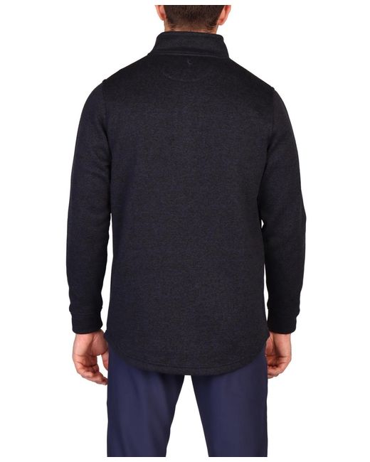 Tailorbyrd Blue Sweater Knit Snap Placket Pullover for men