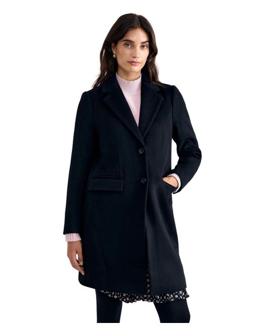 Phase Eight Blue Lydia Wool-blend Structured Mid-length Coat