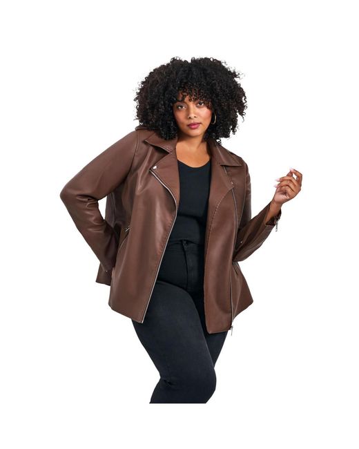 Avenue Brown Jane Leather Jacket
