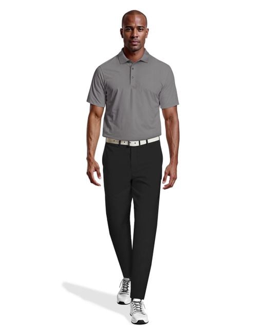 PGA TOUR Gray Airflux Regular-fit Mesh Performance Golf Polo Shirt for men