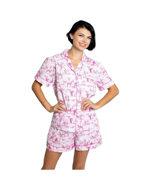 Sant And Abel Multicolor Skydog Toile Short Pj Set