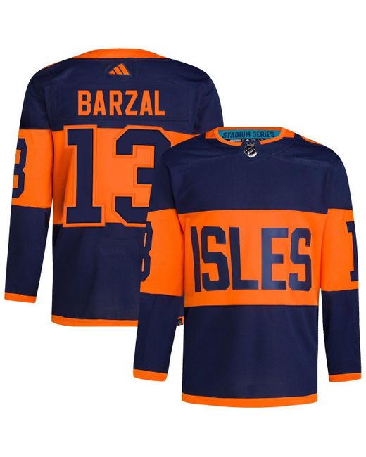Adidas Orange Mathew Barzal New York Islanders 2024 Nhl Stadium Series Authentic Player Jersey for men