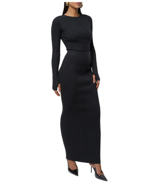 JLUXLABEL Black Overcast Ribbed Top