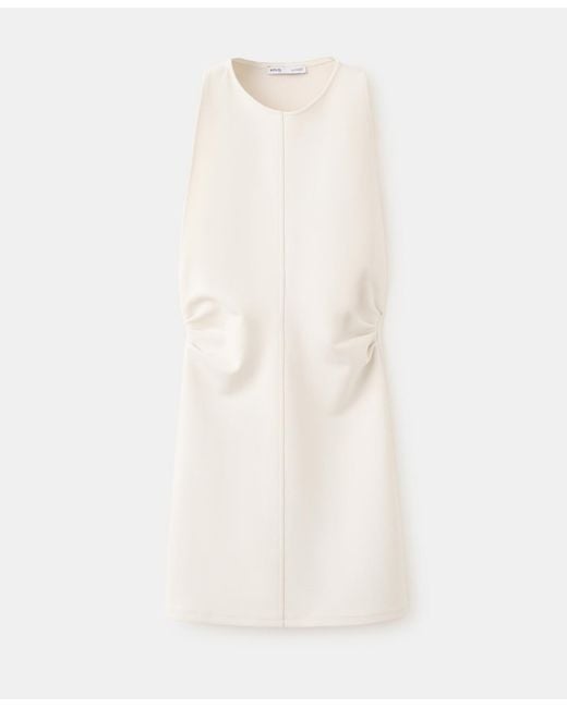 Mango White Open Back Dress