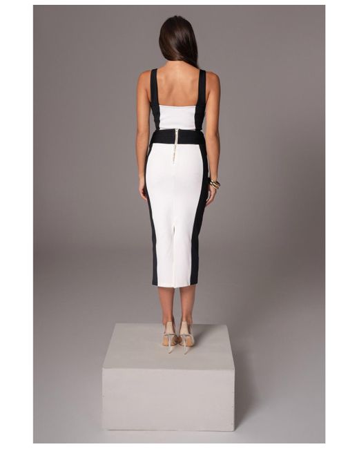JLUXLABEL Gray Celebration Colorblock Midi Skirt