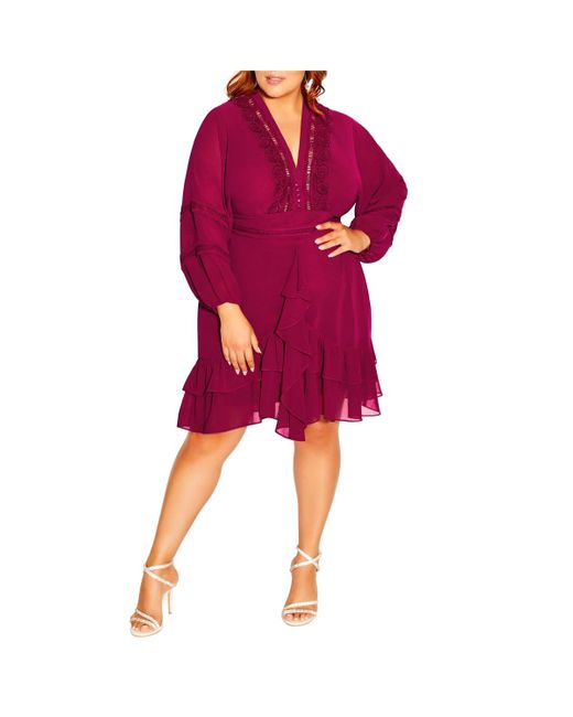 City Chic Red Plus Size Sweetheart Mini Dress