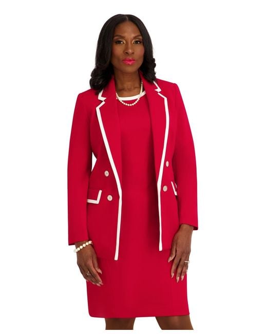 Kasper Double-breasted Collared Jacket