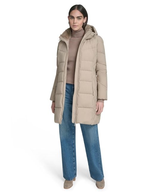 Calvin Klein Natural Collar Hooded Puffer Coat