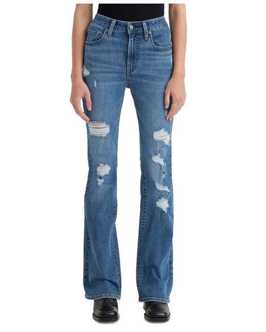 Levi's Blue 726 High Rise Flare Jeans In Short Length