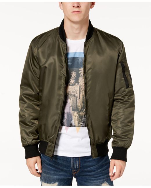 guess men's bomber jacket with removable hooded inset